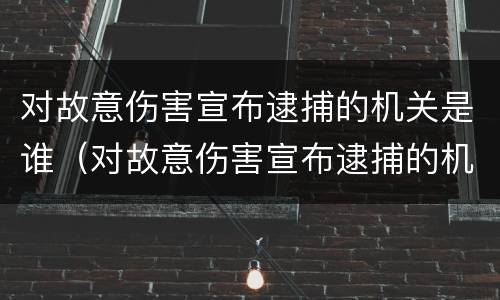 对故意伤害宣布逮捕的机关是谁（对故意伤害宣布逮捕的机关是谁管辖）