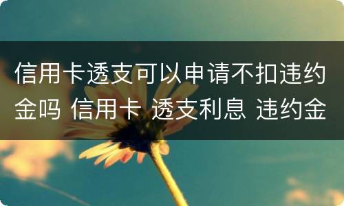 信用卡透支可以申请不扣违约金吗 信用卡 透支利息 违约金