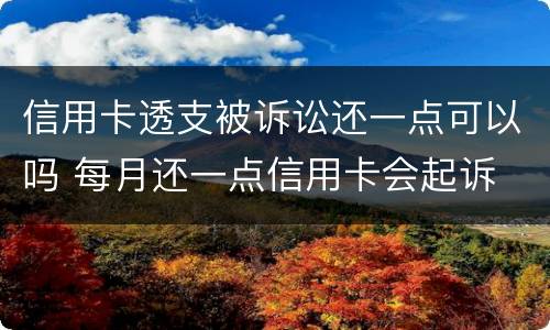 信用卡透支被诉讼还一点可以吗 每月还一点信用卡会起诉