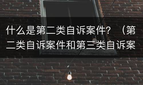 什么是第二类自诉案件？（第二类自诉案件和第三类自诉案件区别）