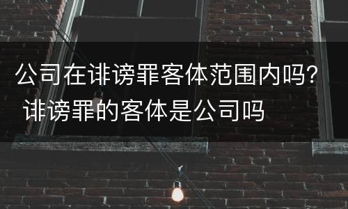 公司在诽谤罪客体范围内吗？ 诽谤罪的客体是公司吗