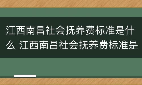 江西南昌社会抚养费标准是什么 江西南昌社会抚养费标准是什么样的