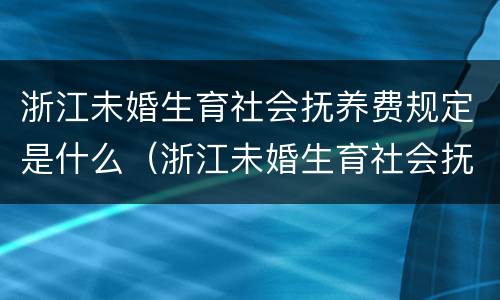 浙江未婚生育社会抚养费规定是什么（浙江未婚生育社会抚养费规定是什么标准）