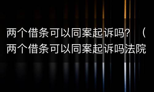 两个借条可以同案起诉吗？（两个借条可以同案起诉吗法院）