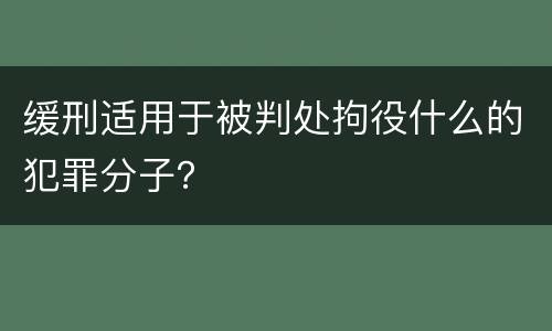 缓刑适用于被判处拘役什么的犯罪分子？