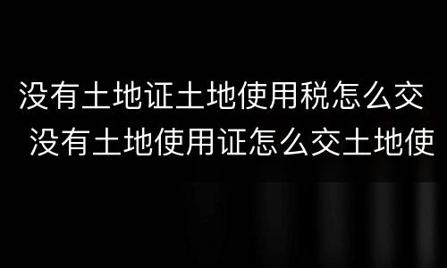 没有土地证土地使用税怎么交 没有土地使用证怎么交土地使用税