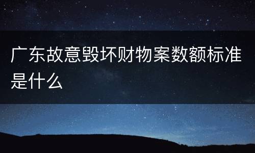 广东故意毁坏财物案数额标准是什么