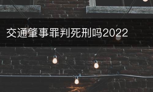 交通肇事罪判死刑吗2022