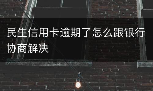 民生信用卡逾期了怎么跟银行协商解决