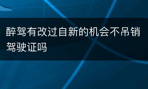 醉驾有改过自新的机会不吊销驾驶证吗