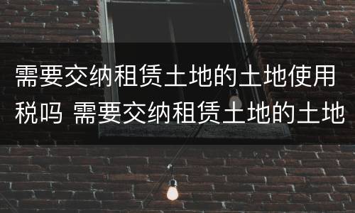 需要交纳租赁土地的土地使用税吗 需要交纳租赁土地的土地使用税吗