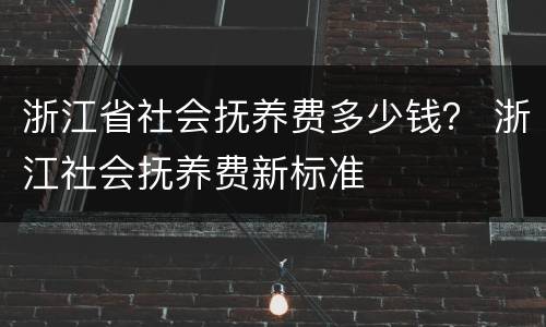 浙江省社会抚养费多少钱？ 浙江社会抚养费新标准