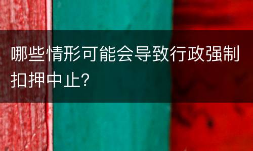 哪些情形可能会导致行政强制扣押中止？