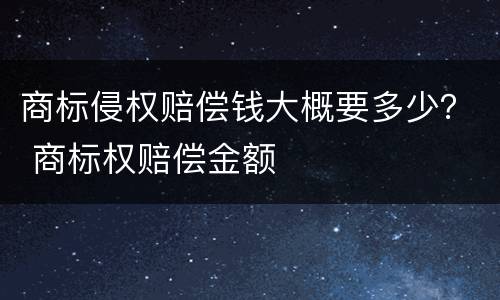 商标侵权赔偿钱大概要多少？ 商标权赔偿金额