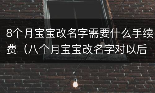 8个月宝宝改名字需要什么手续费（八个月宝宝改名字对以后有影响吗）