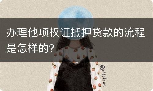 办理他项权证抵押贷款的流程是怎样的？