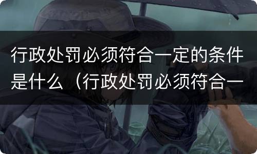 行政处罚必须符合一定的条件是什么（行政处罚必须符合一定的条件是什么原则）