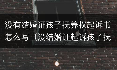 没有结婚证孩子抚养权起诉书怎么写（没结婚证起诉孩子抚养权起诉书怎么写）