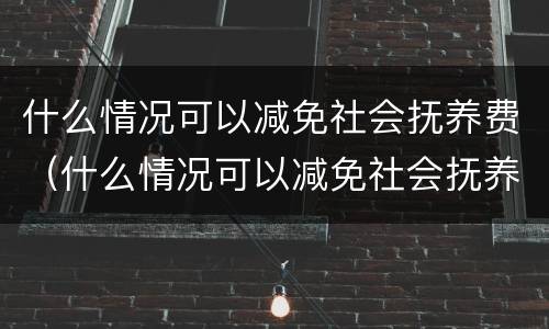 什么情况可以减免社会抚养费（什么情况可以减免社会抚养费政策）