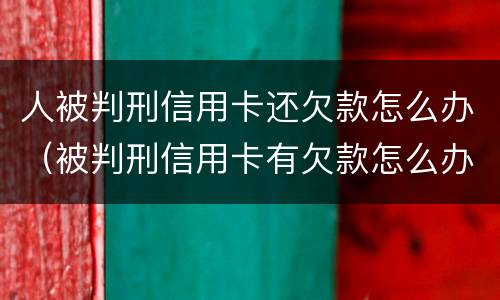 人被判刑信用卡还欠款怎么办（被判刑信用卡有欠款怎么办）