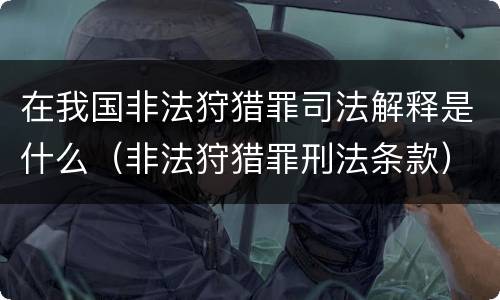 在我国非法狩猎罪司法解释是什么（非法狩猎罪刑法条款）