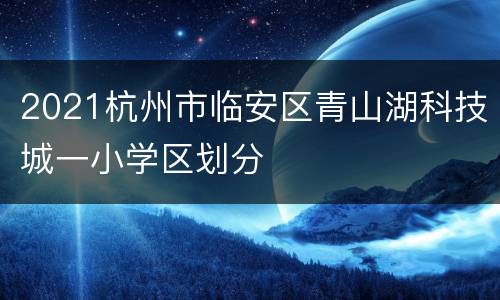 2021杭州市临安区青山湖科技城一小学区划分