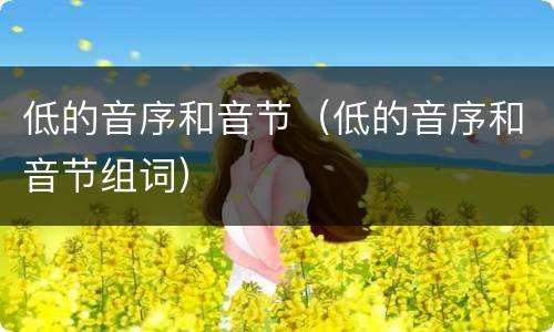 低的音序和音节（低的音序和音节组词）