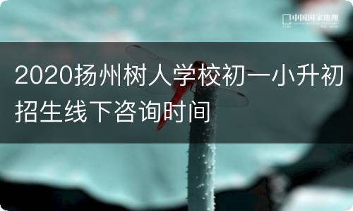 2020扬州树人学校初一小升初招生线下咨询时间