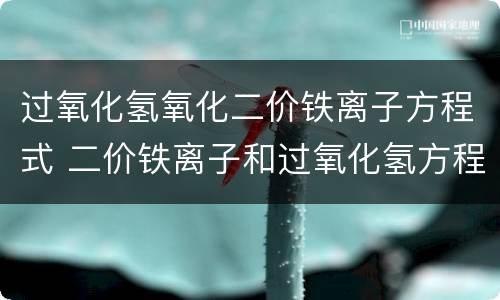 过氧化氢氧化二价铁离子方程式 二价铁离子和过氧化氢方程式