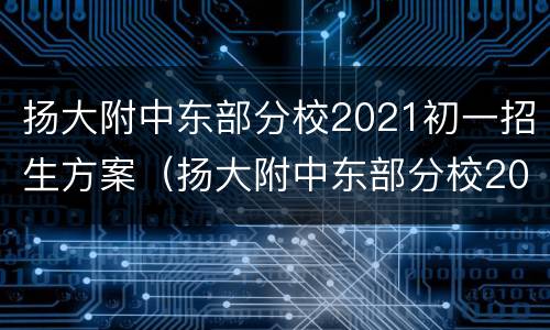 扬大附中东部分校2021初一招生方案（扬大附中东部分校2021初一招生方案及答案）