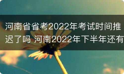 河南省省考2022年考试时间推迟了吗 河南2022年下半年还有省考吗