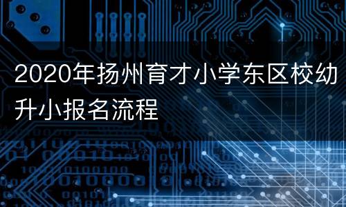 2020年扬州育才小学东区校幼升小报名流程