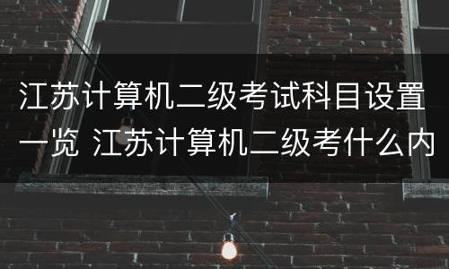 江苏计算机二级考试科目设置一览 江苏计算机二级考什么内容