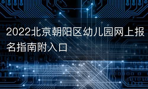 2022北京朝阳区幼儿园网上报名指南附入口