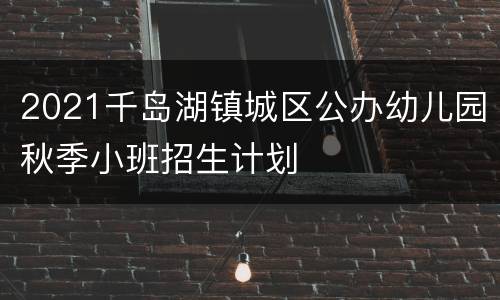 2021千岛湖镇城区公办幼儿园秋季小班招生计划