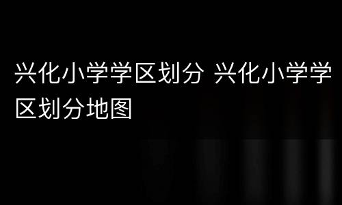 兴化小学学区划分 兴化小学学区划分地图