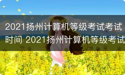 2021扬州计算机等级考试考试时间 2021扬州计算机等级考试考试时间