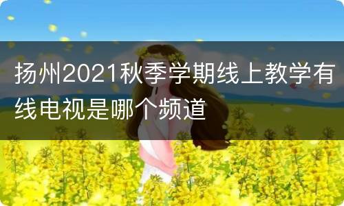 扬州2021秋季学期线上教学有线电视是哪个频道