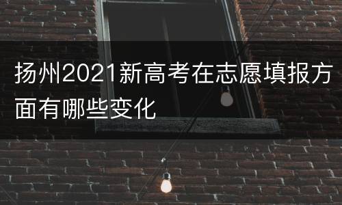 扬州2021新高考在志愿填报方面有哪些变化