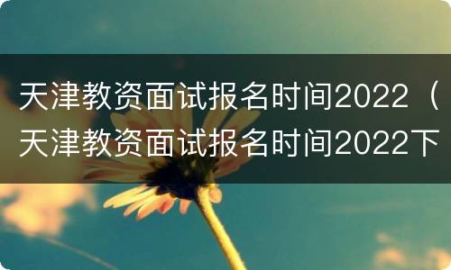 天津教资面试报名时间2022（天津教资面试报名时间2022下半年）