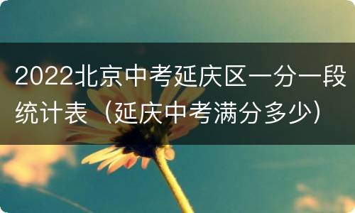 2022北京中考延庆区一分一段统计表（延庆中考满分多少）