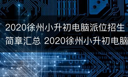 2020徐州小升初电脑派位招生简章汇总 2020徐州小升初电脑派位招生简章汇总及答案