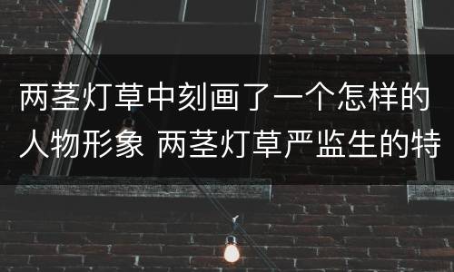 两茎灯草中刻画了一个怎样的人物形象 两茎灯草严监生的特点