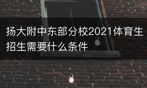 扬大附中东部分校2021体育生招生需要什么条件