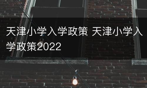 天津小学入学政策 天津小学入学政策2022