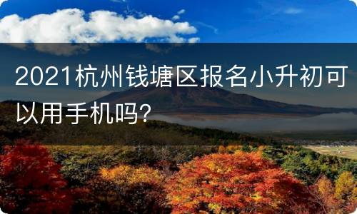 2021杭州钱塘区报名小升初可以用手机吗？