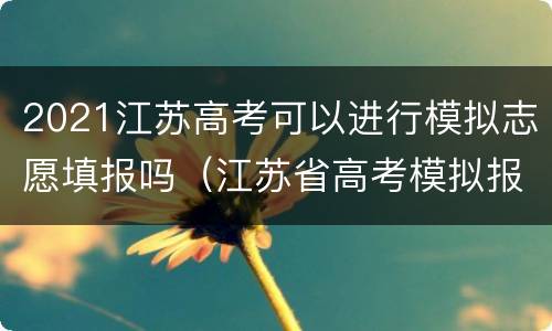 2021江苏高考可以进行模拟志愿填报吗（江苏省高考模拟报志愿流程）