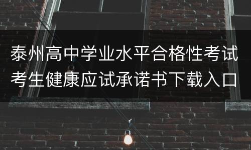 泰州高中学业水平合格性考试考生健康应试承诺书下载入口