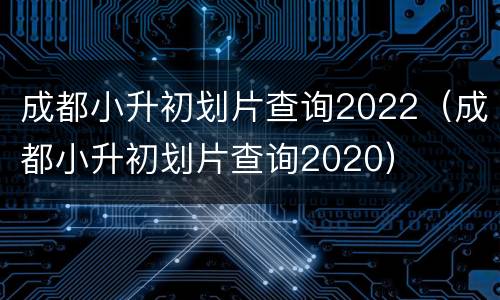 成都小升初划片查询2022（成都小升初划片查询2020）