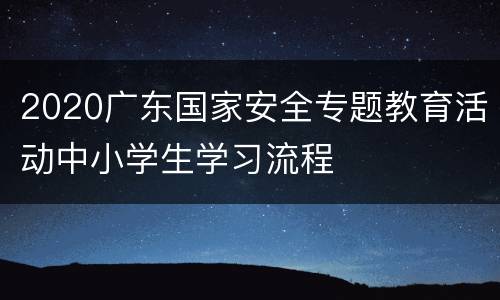 2020广东国家安全专题教育活动中小学生学习流程